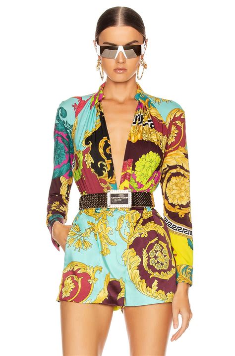 bodysuit versace|versace print bodysuit.